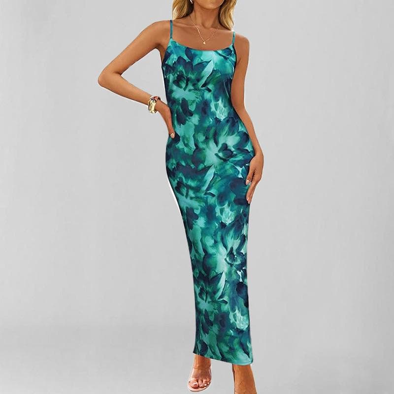 New Spring Style Stylish and Elegant Printed Temperament Sleeveless Suspender Dress XL