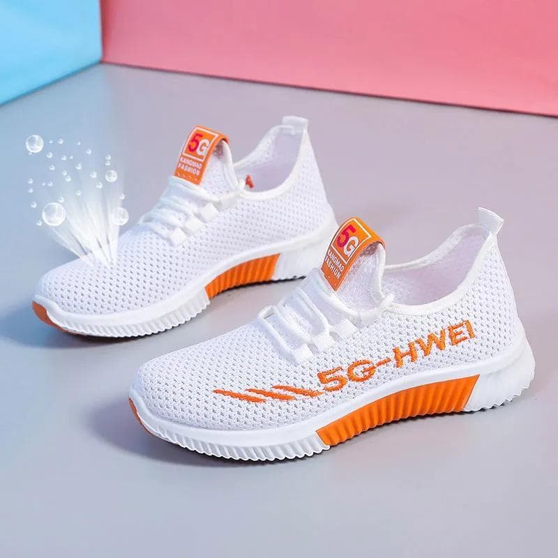 Lightweight Running Shoes Breathable Shoes Ladies Summer Cloth Shoes Mesh Sports Casual Shoes 35 white
