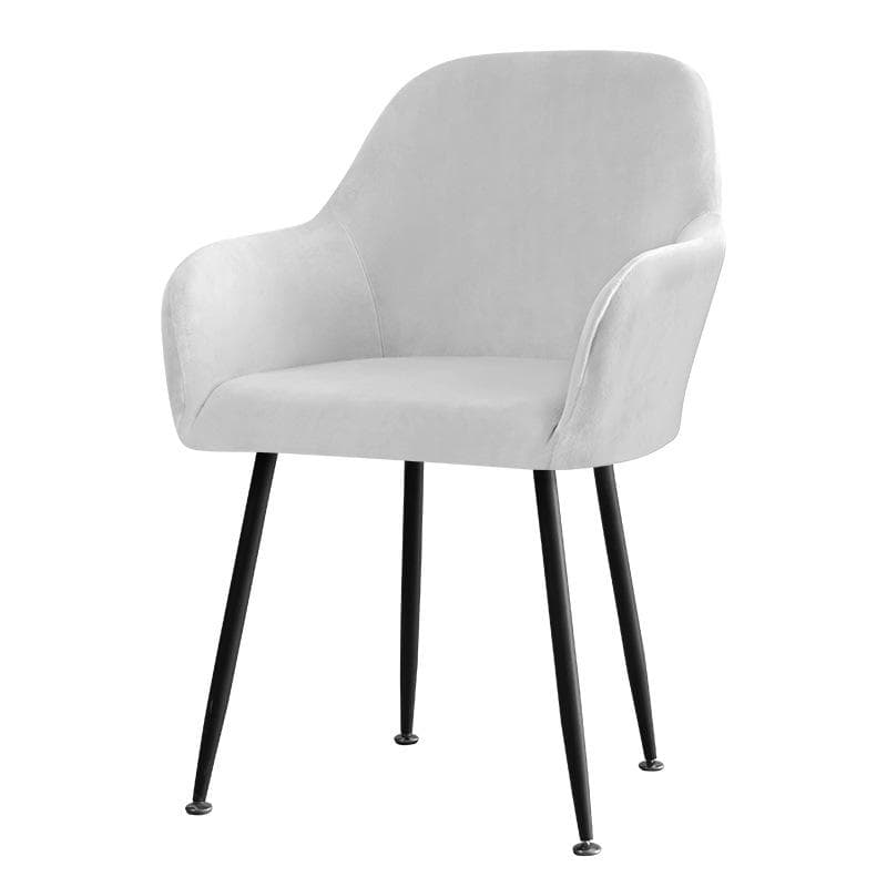 Nordic Soft Velvet Dining Chair Cover Stretch High Armchair Covers Elastic Anti-slip Chair Slipcover for Office Hotel Wedding 4PCS light grey