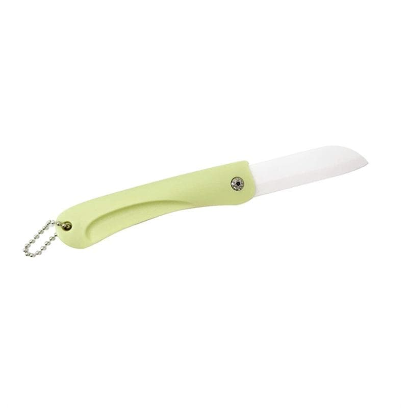 1PC Mini Ceramic Fruit Knife Kitchen And Bar Supplies Portable Folding Knife Creative Kitchen Fruit Knife Paring Knife green
