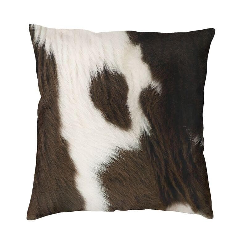 Scottish Highland Cow Cowhide Texture Pillow Living Room Decoration Kawaii Animal Hide Leather Cushion Printing Pillowcase 30x30cm 12x12in