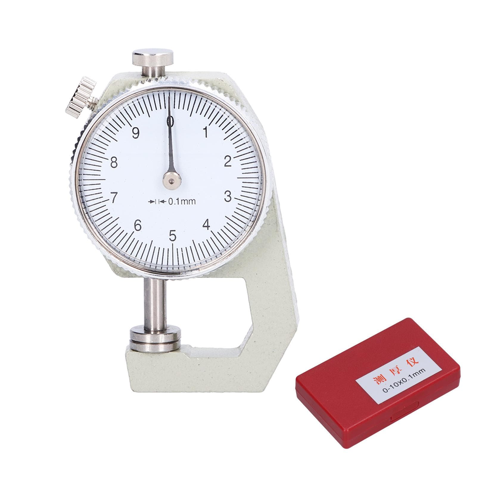 Round Dial Thickness Gauge 0 to 10mm Metal Plastic Sturdy Durable Accurate Metal Thickness Gauge