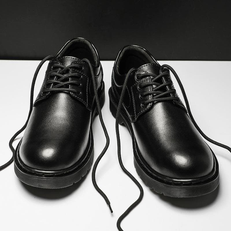 Brand New British Style Luxury Outdoor Brand Thick Bottom Oxford Shoes Men Lace Up Safety Shoes Beef Tendon Outsole Work Shoes 40 black