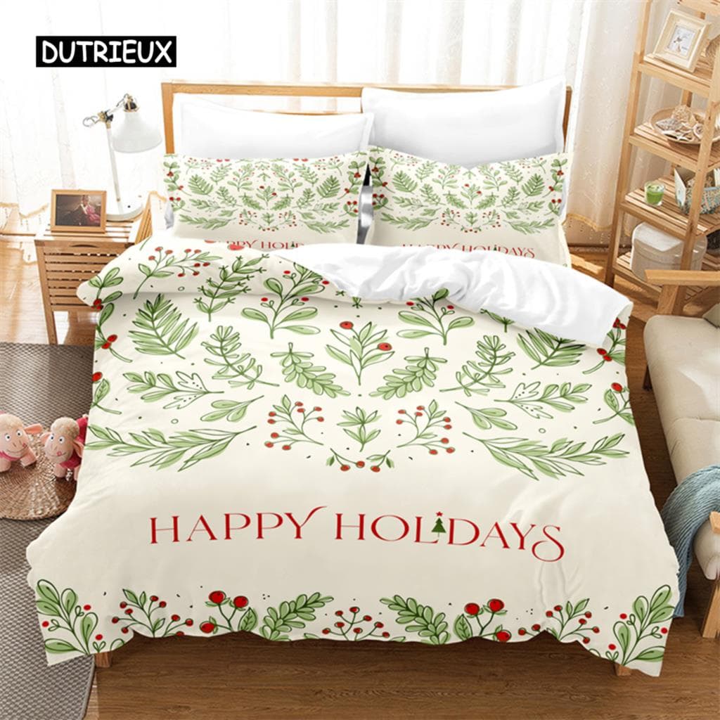 Christmas Letter Bedding Set Duvet Cover Set 3d Bedding Digital Printing Bed Linen Queen Size Bedding Set Fashion Design EU single(135x200cm)