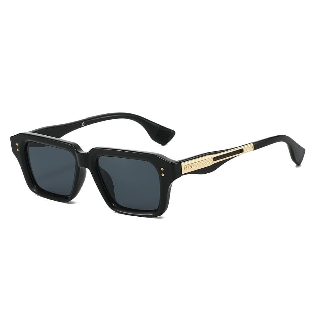 Retro Square Gradient Sunglasses Y2K Leopard Rivet Frame UV400 Protection Unisex Punk Sun Glasses Fashion Trendy as picture
