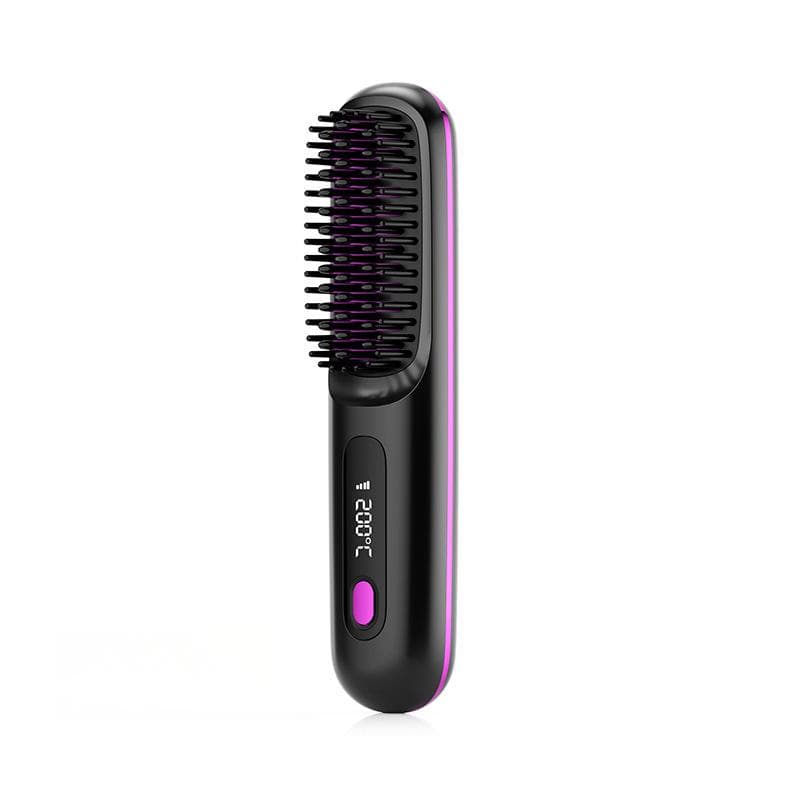 New LCD Wireless Hair Straightener, Rechargeable Ceramic Electronic Comb MINI Hair Straightener, Portable and Non-Hurt Hair Comb