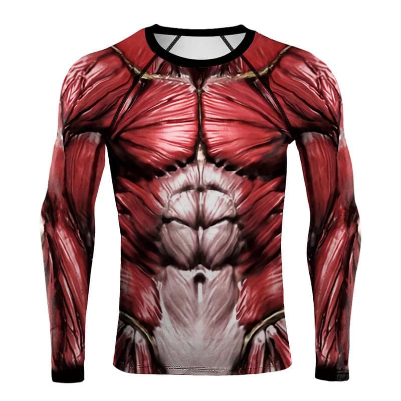 Muscle Tattoo Mens Compression T-shirts Long Sleeve Wolf Dragon Sportswear Rashguard Fitness Gym Tops Tees Streetwear Tshirt 3XL