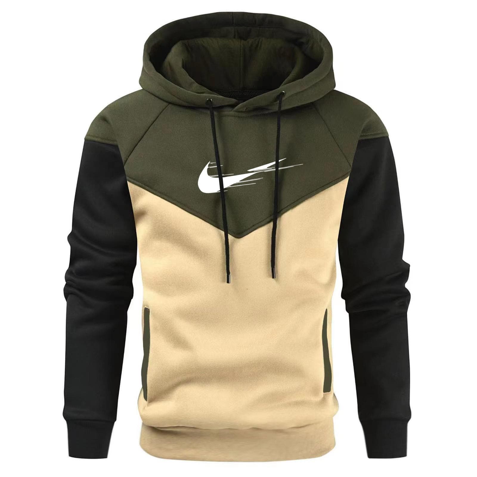 Spring Autumn Men's Patchwork Brand Hoodies Clothing Casual Loose Sweatshirt Streetwear Male Fashion Sports Pullover Outwear M