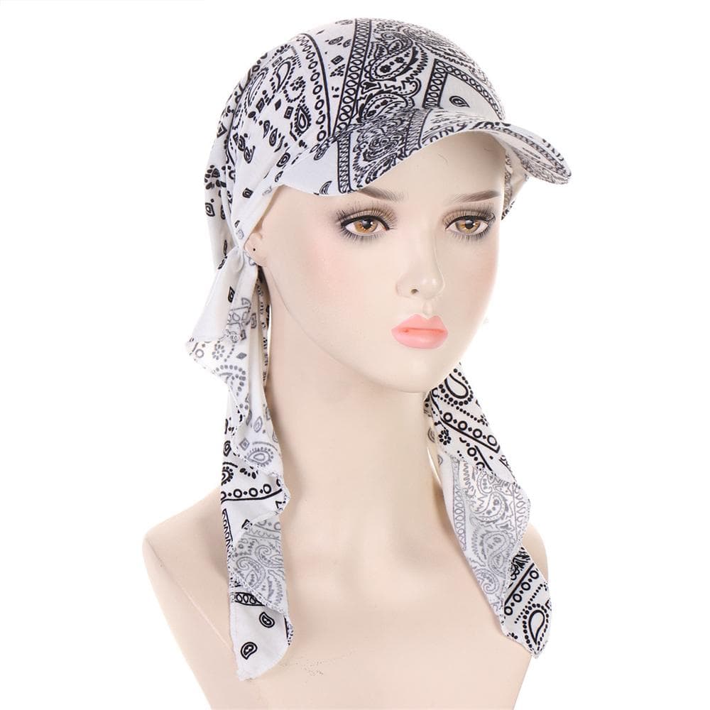 Fashion Muslim Hijab Turban Hat for Women Baseball Cap Sun Hats Headscarf Scarf Brim Caps Floral Print Femme Scarves Bandanas