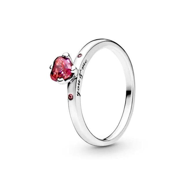 2023 New 925 Silver Ring Sparkling Zircon Love Heart CZ Ring For Women Engagement Gift Pandor Jewelry Authentic 9