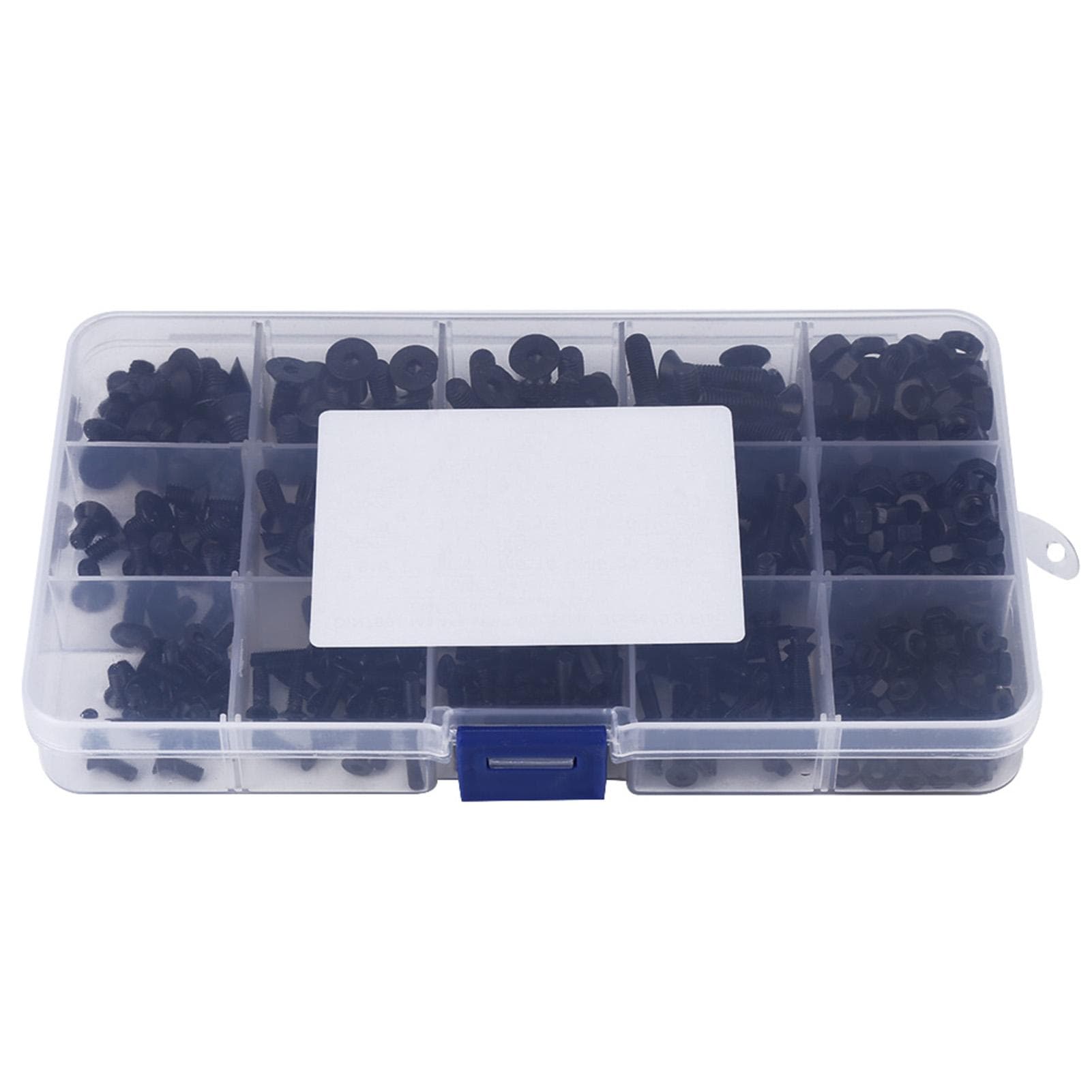 440pcs Alloy Steel M3 M4 M5 Hex Socket Flat Head Screw Nut with Plastic Case