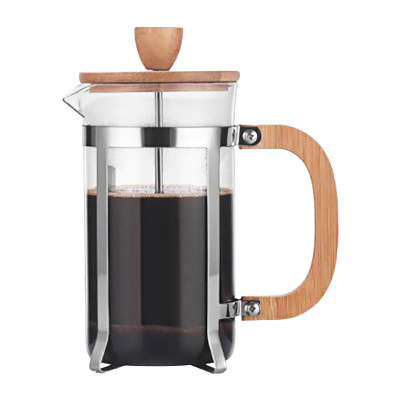 20oz French Press Coffee Maker with Wooden Handle High-Density Filter Heat Resistant Borosilicate 20oz