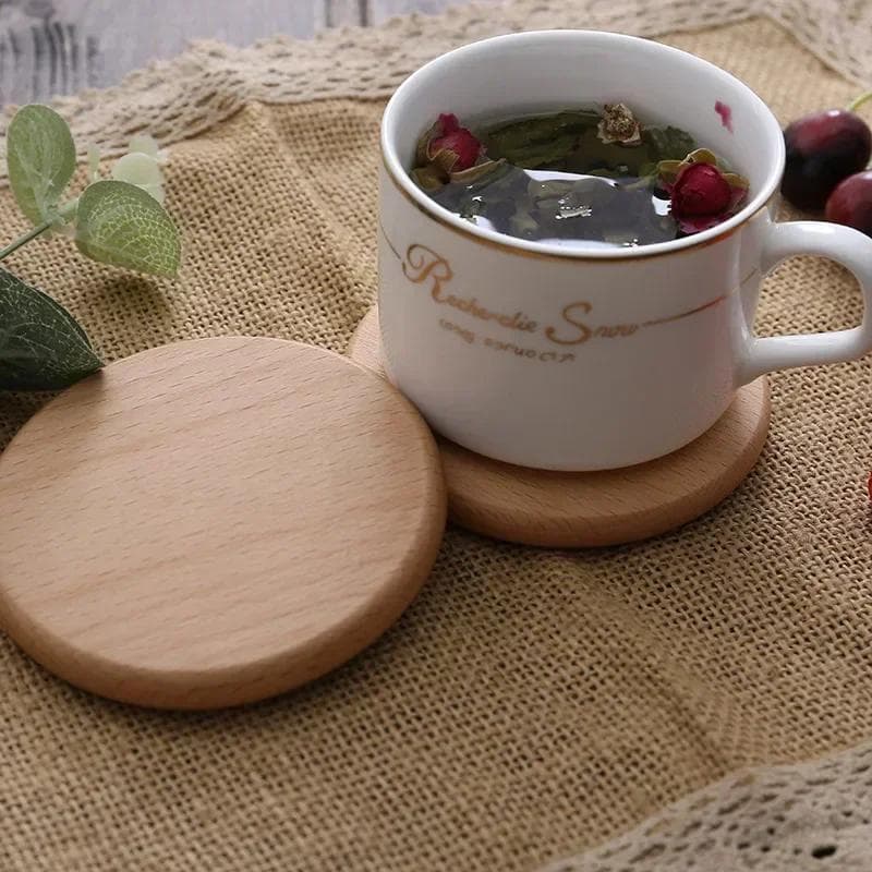 1PCS Solid Walnut Wood Coaster Round Beech Wooden Cup Mat Durable Heat Resistant Tea Coffee Wood Cup Pad Placemats 8.8cm/3.46in 1PCS