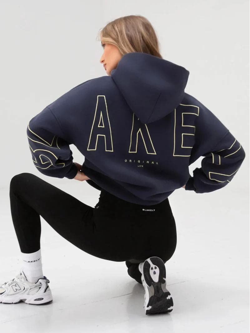 2025 Unisex TK Hooded Sweatshirt with Large Letter Print - Fashionable Autumn Style for Men and Women XL