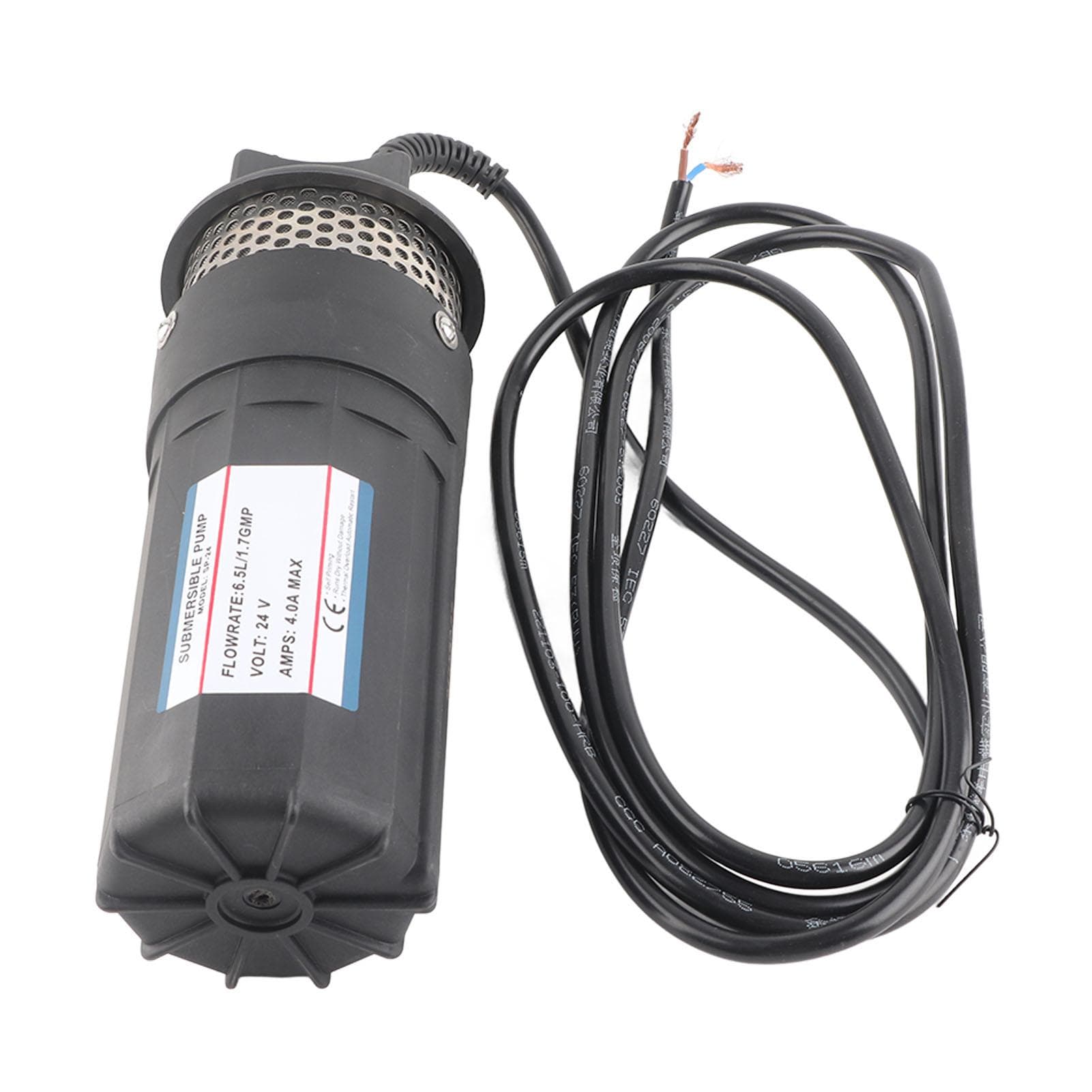 Solar Submersible Water Pump 30m Lift 6.5L Deep Well Water Pump for Irrigation Pond DC 24V black