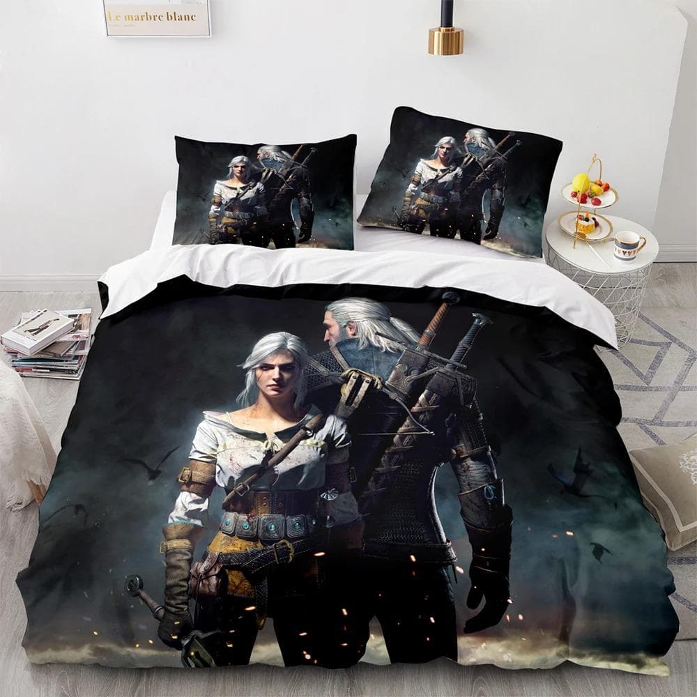 3D Printed The Witchers Bedding Set Boys Girls Twin Queen Size Duvet Cover Pillowcase Bed Kids Adult Home Textileextile EU Single 135x200cm