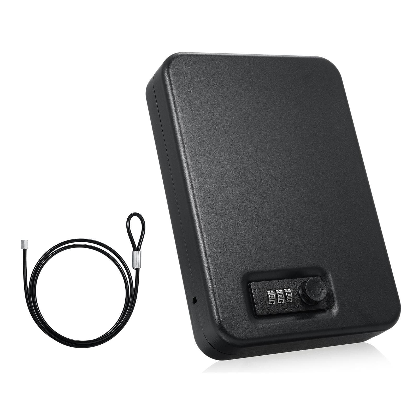 Small Safe Box Portable Travel Lock Storage Cabinet 3digit Password Case with Security 3Ft Steel black