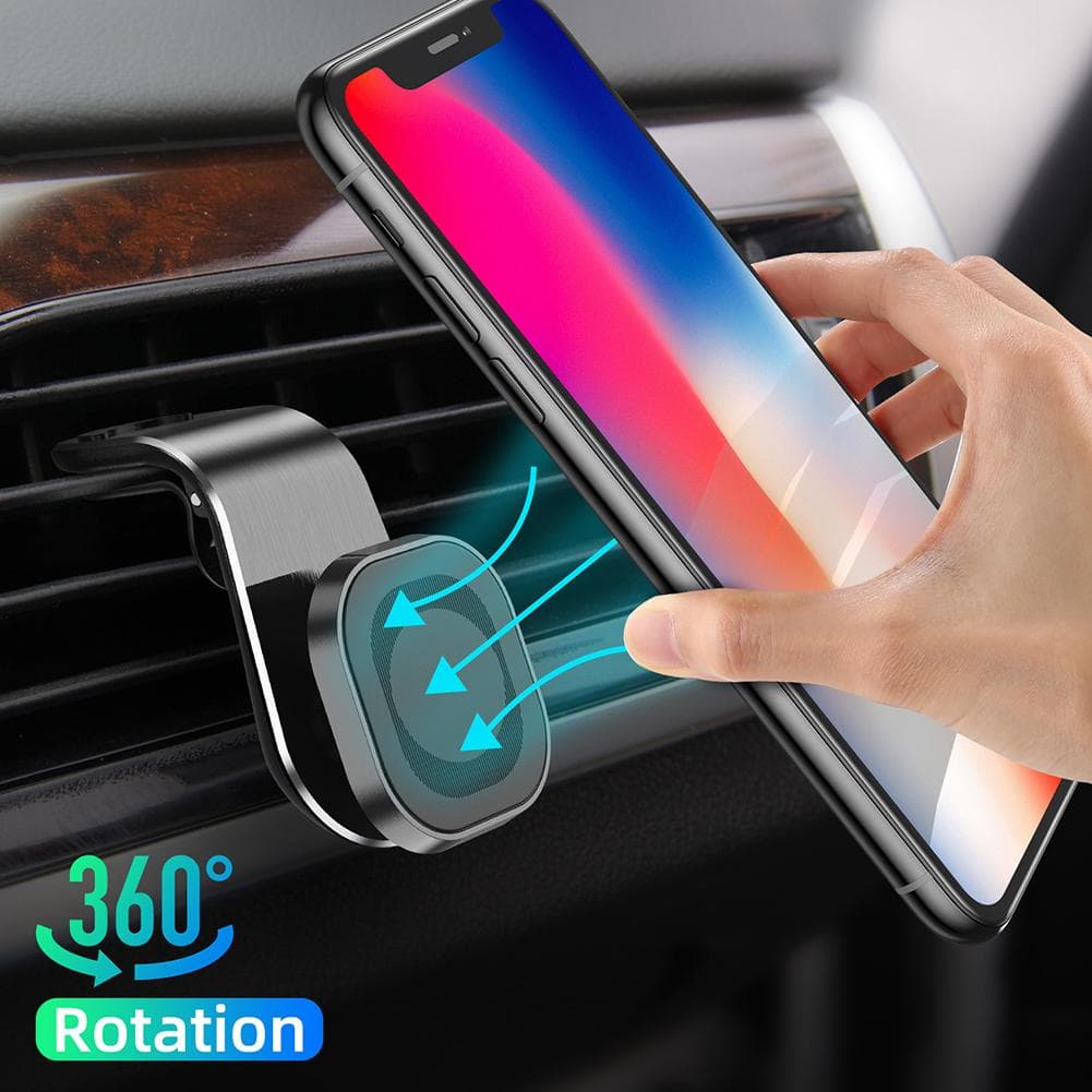 360 Degree Magnetic Car Phone Holder Air Vent Magnetic Car Holder GPS Mount Magnet Stand black