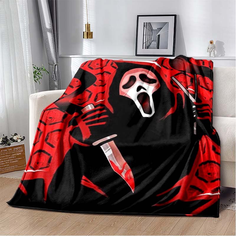 Horror Movie Character Cartoon Blanket Jason Friday Blanket Halloween Flannel Blanket for Bedroom Livingroom Sofa Halloween Gift 100x150cm
