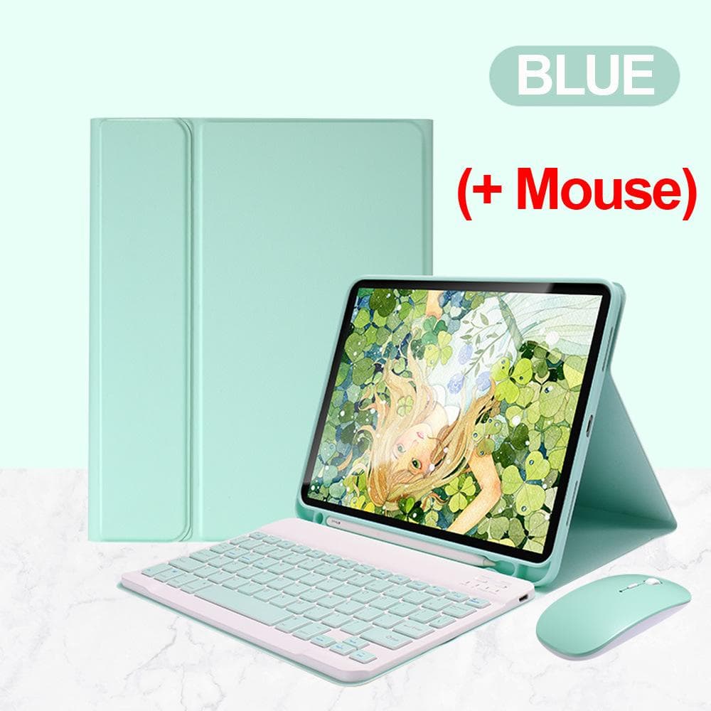 Suitable for 2021iPad pro11 inch tablet wireless bluetooth keyboard case dualmode bluetooth mouse iPad air4/air5-10.9 inch green