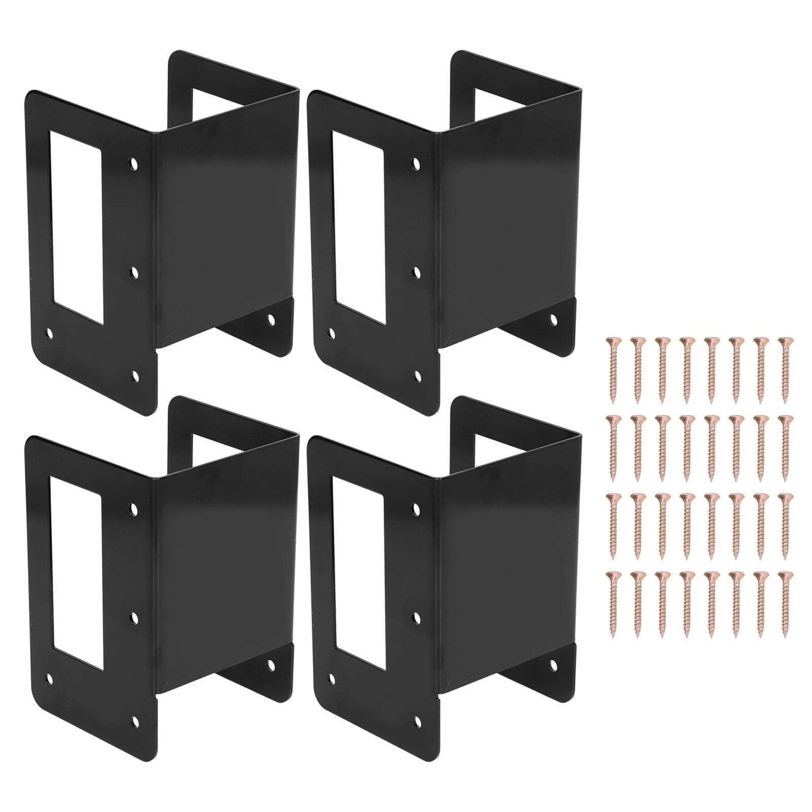 4PCS Log Rack Bracket Pre Drilled Steel Adjustable Firewood Rack Support for Indoor Outdoor Log