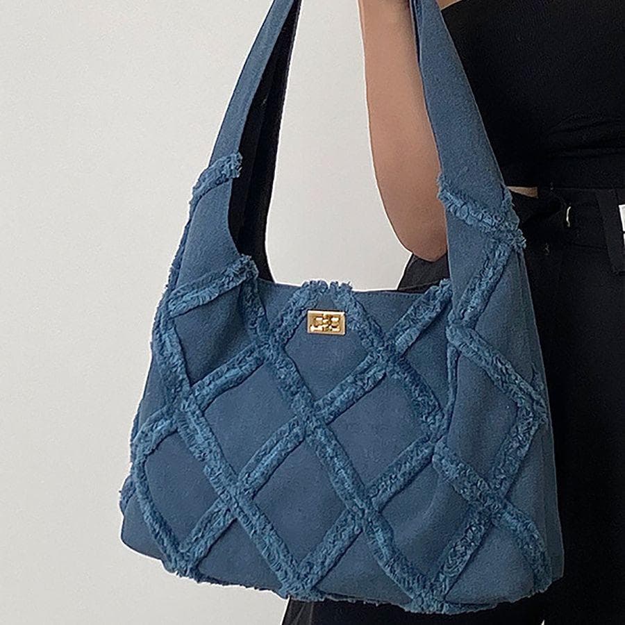 Fashion Canvas Women's Bag Personality Street Fringe Large Capacity Casual Tote Bag Shoulder Bag