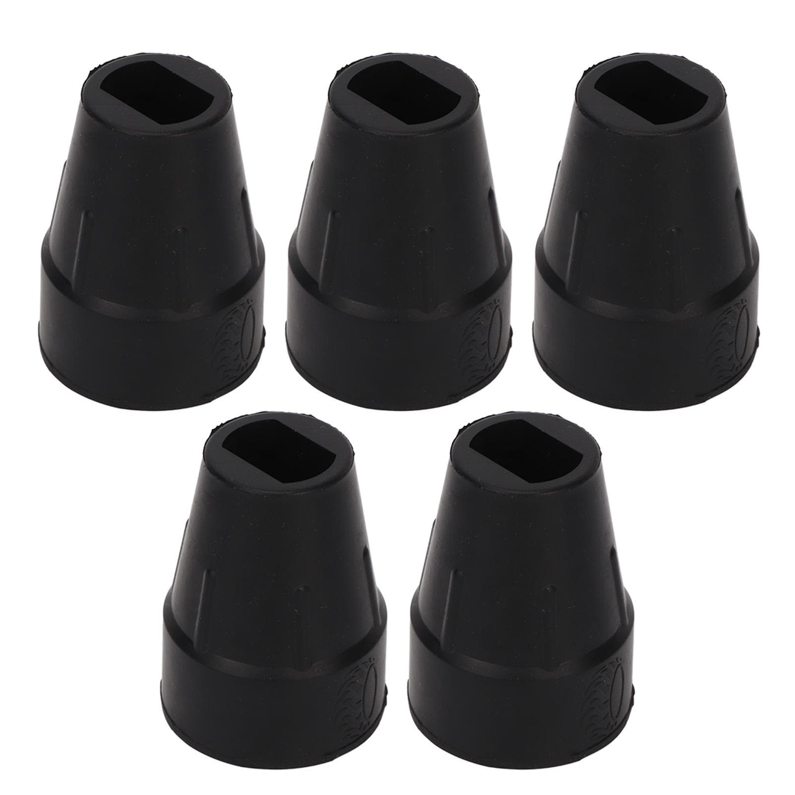5pcs Walking Cane Tip Flat Rubber Wear Resistance Replacement Crutches Accessories for Grass Loose