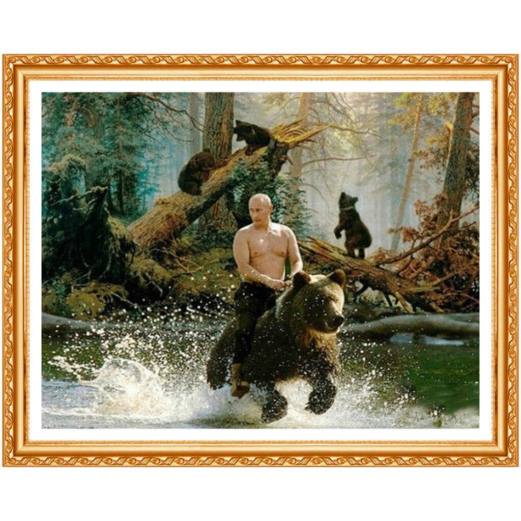 Needlework 3D Diamond Painting Cross Stitch Black Bear Diy Diamond Embroidery Full Round Decoration 20X30CM
