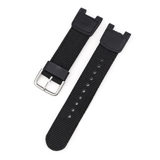 Wristwatch Band Breathable Sweat-proof Soft Nylon Sports Watch Belt Replacement for Casio SGW-100 black
