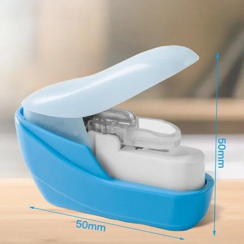 Mini No Nails Easy Effortless Stapler book Stapling Stapler Without Staple Stapler Office Binding Supplies School Supplies blue