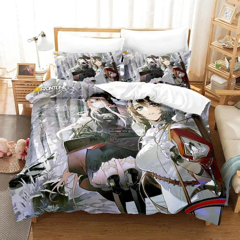 3D Game Girls' Frontline Bedding Set Single Twin Full Queen King Size Bed Set Adult Kid Bedroom Duvet cover Sets Home Textiles 70x133cm 2pcs