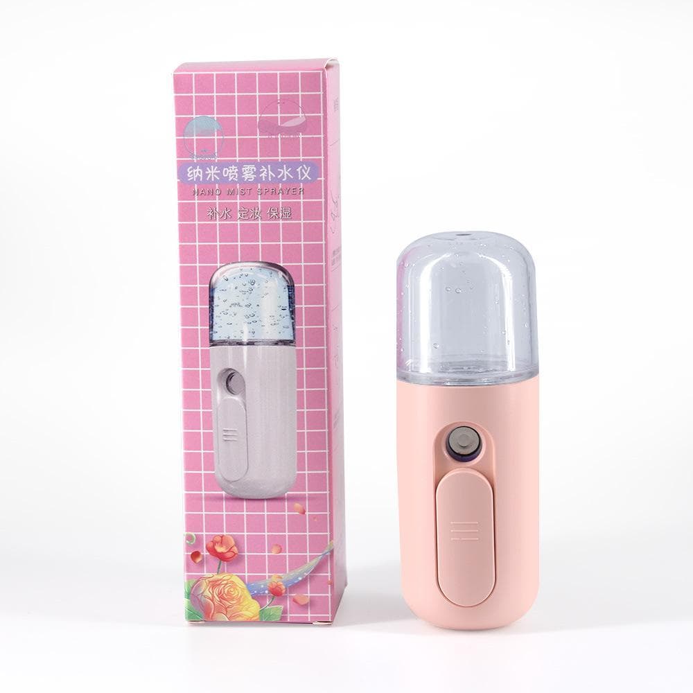 Spray Hydration Instrument Portable Cleansing Facial Moisturizing Face Steamer Small Balls Mini Hydration Instrument pink