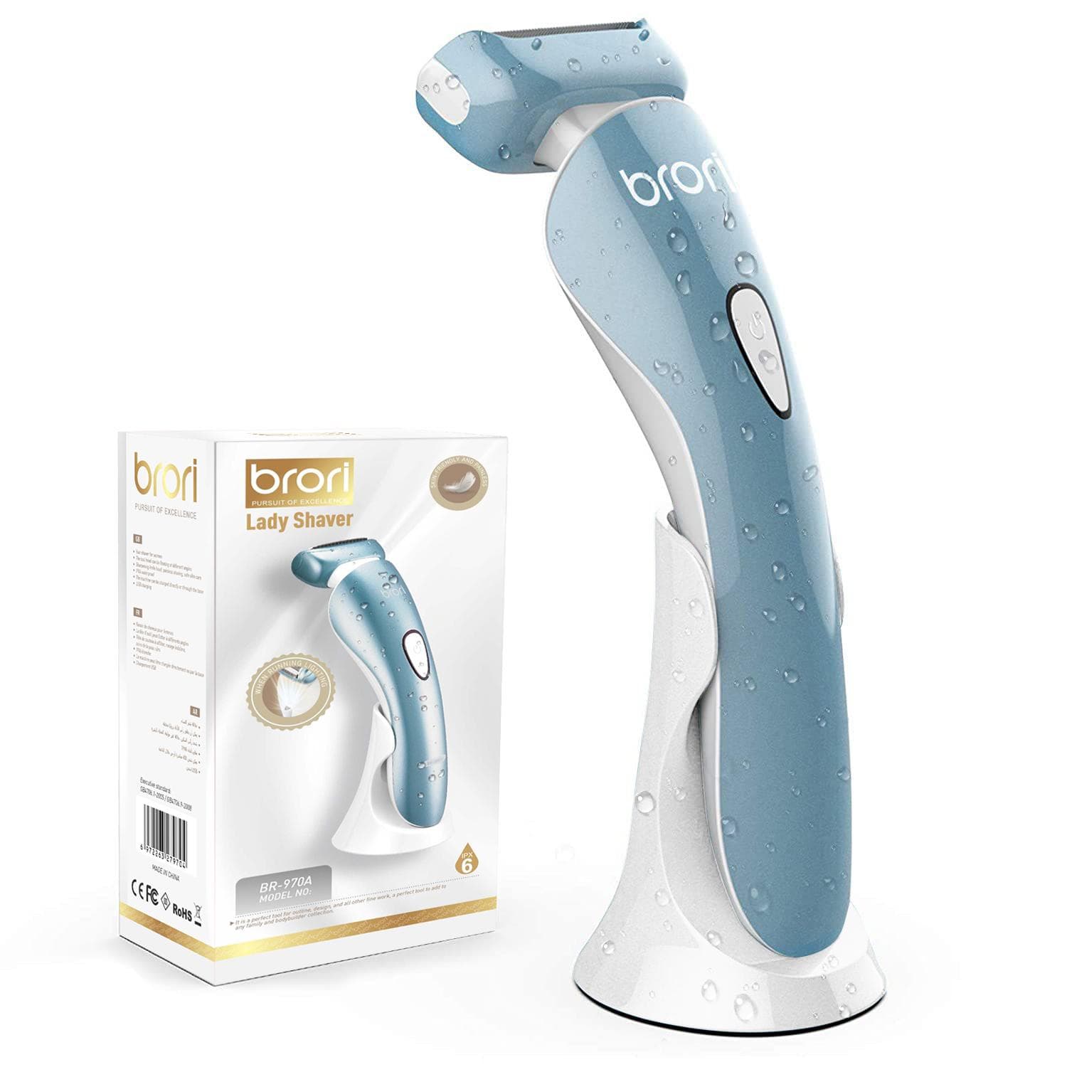 Brori Shaver Electric Razor for Women Bikini Trimmer Body Hair Removal for Legs BR-N970