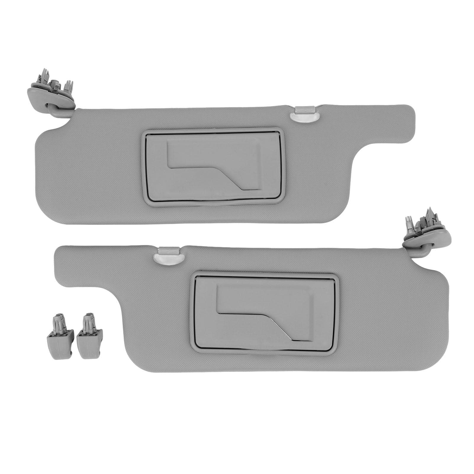 Pair of Sun Visor Assembly Gray Sun Blocking ABS Mirror for E120 E130 2001?2007 Ninth Generation
