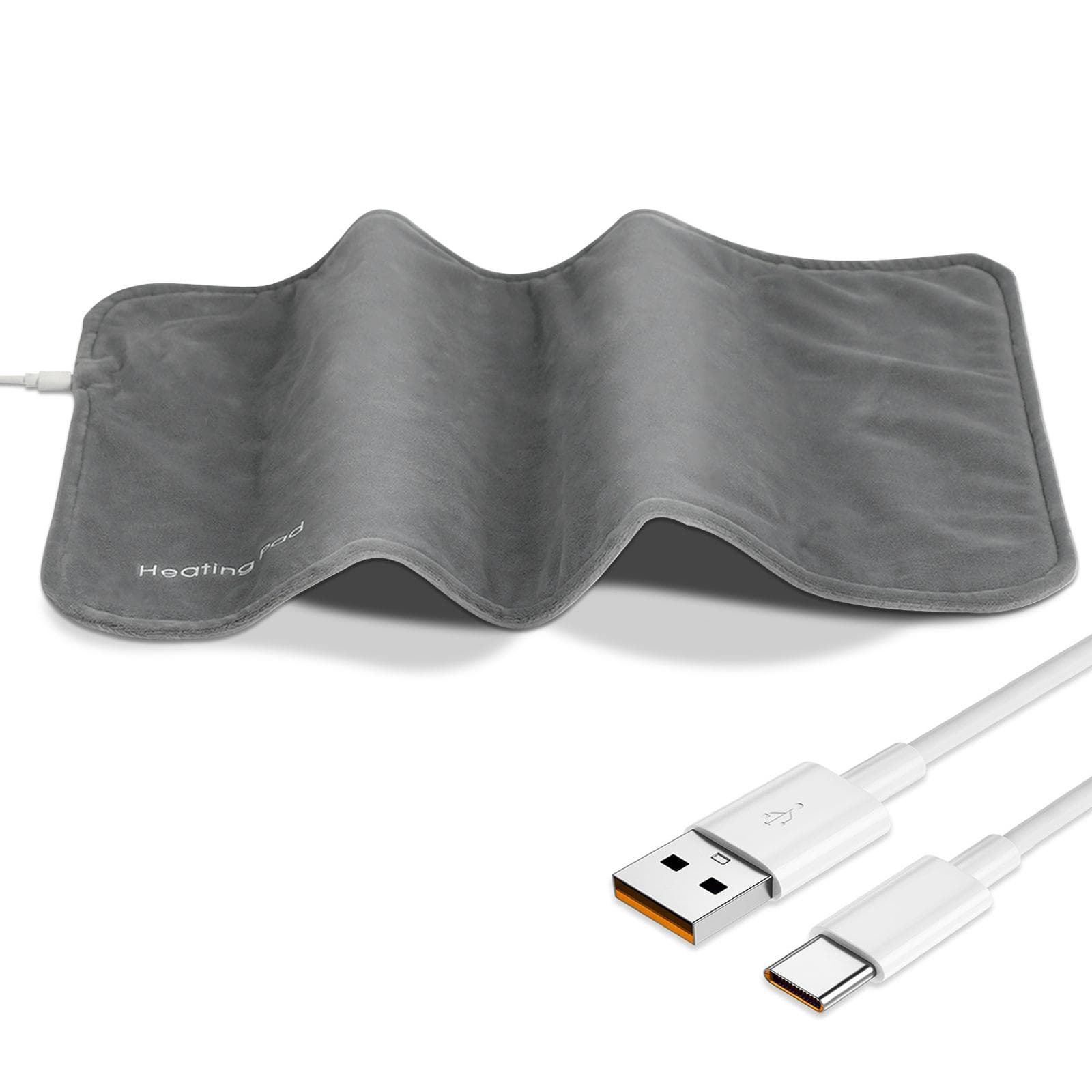 Heating Pad 12x24 inches Electric Heating Pad for Back/Shoulder/Neck/Knee/Leg Pain Cramps and grey