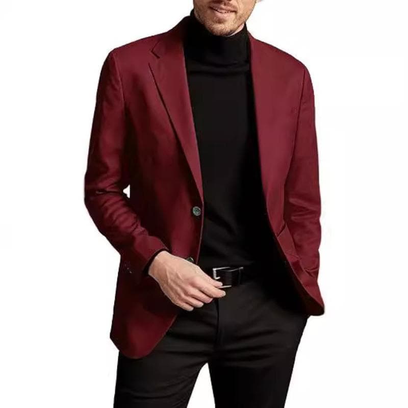 Casual Men's Suit Cardigan Large Size Jacket Japanese and Korean Formal Wear 2XL red