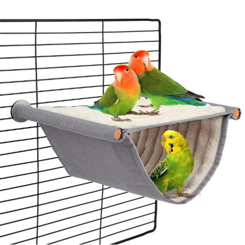 Parrot House Removable Washable Bird Cage Perch For Hamster Lovebird Pet Hanging Hammock Warm Nest Bed 23x18.5cm white