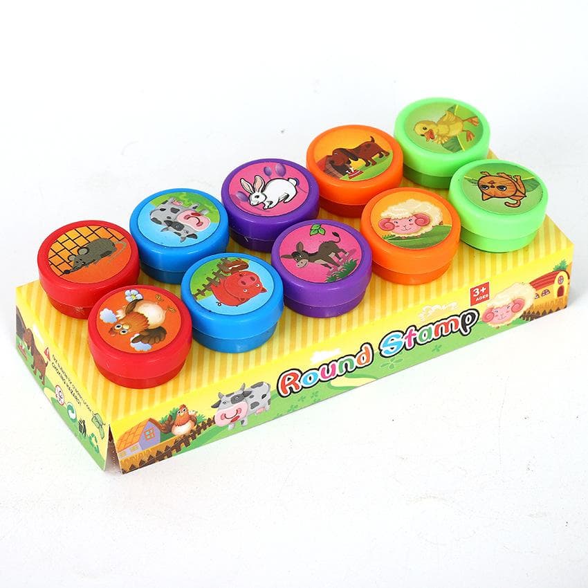 10pcs Assorted Stamps for Kids Self-ink Stamps Children Toy Stamps Smiley Face Seal Scrapbooking DIY Painting Photo Album Decor