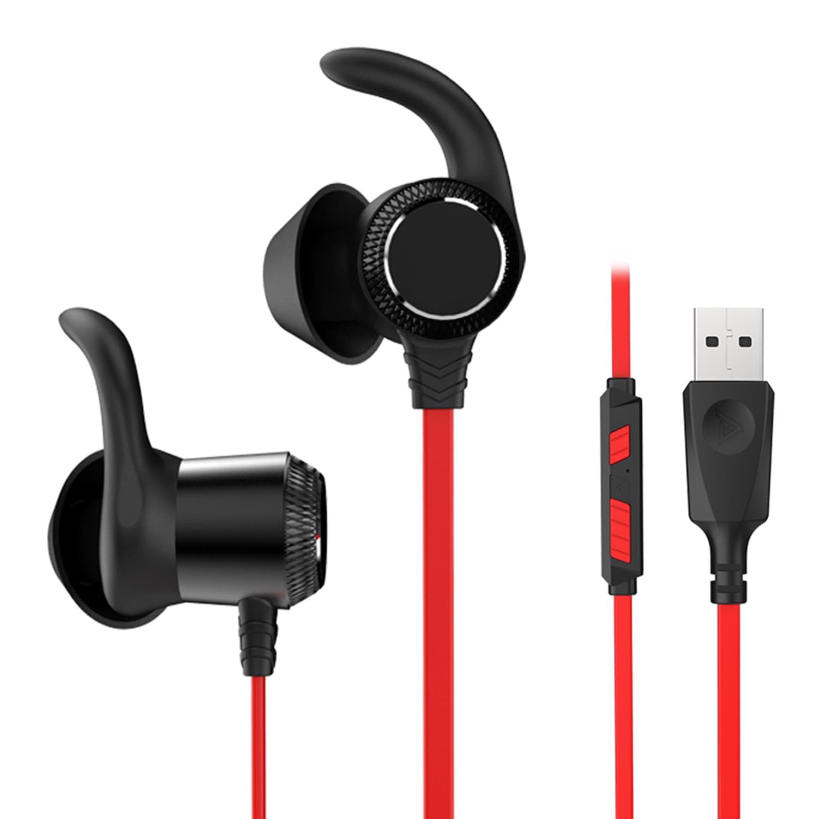 TAIOU TG10 Gaming Earphones USB Wired Headphone for Laptop PC with Noise Cancellation Microphone USB black/red
