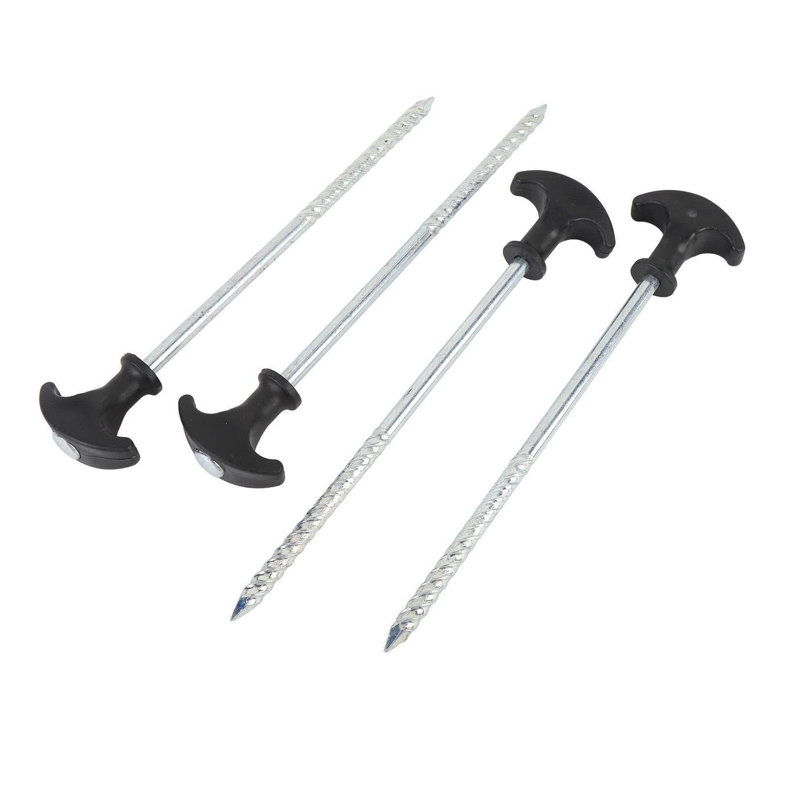 4PCS Camping Tent Pegs Stainless Steel T Shaped Screw in Stakes Ground Anchors for Outdoor Canopy