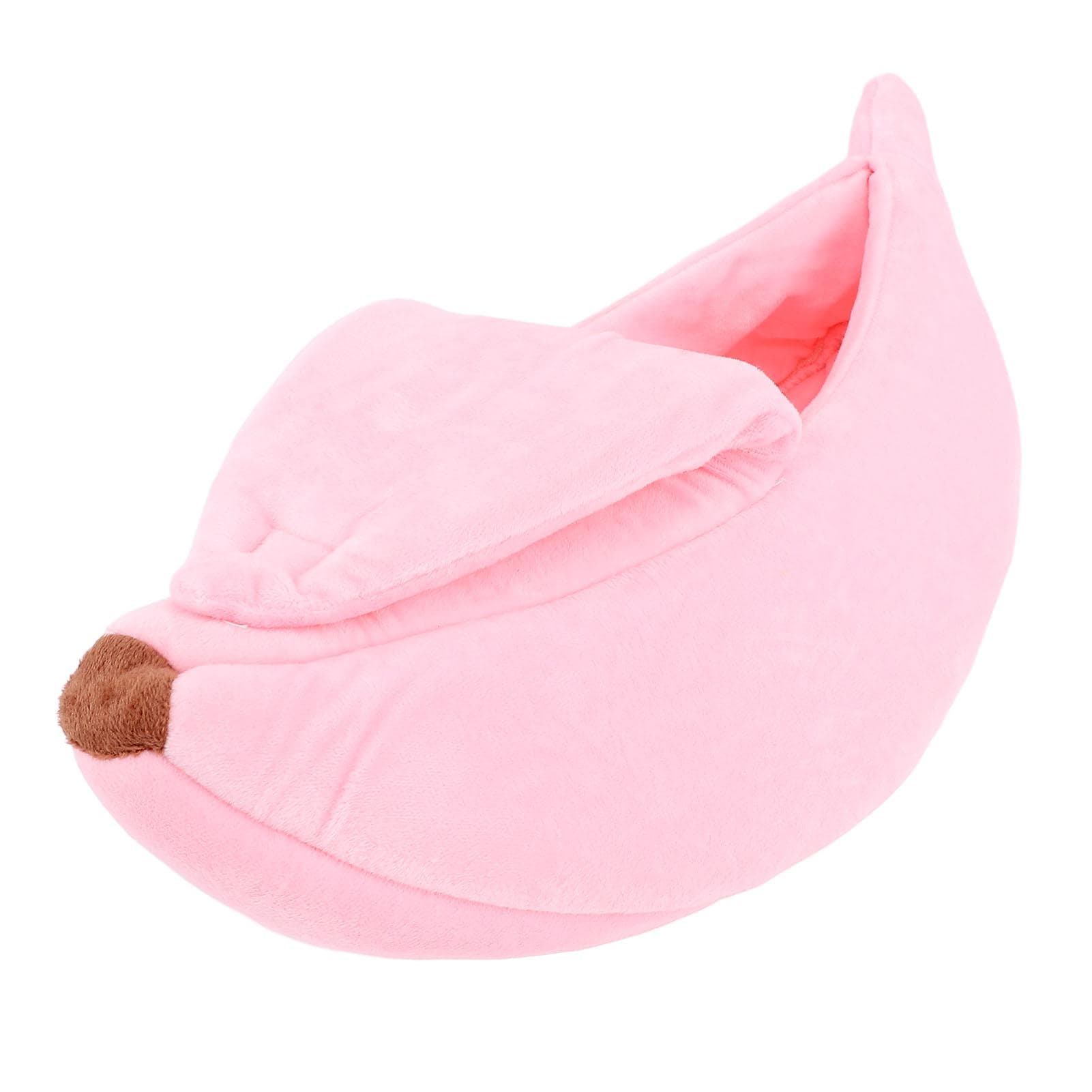 Banana Shape Pet Bed Removable Washable Semi Closed Winter Warm Pet House for Small Cat Dog Hamster