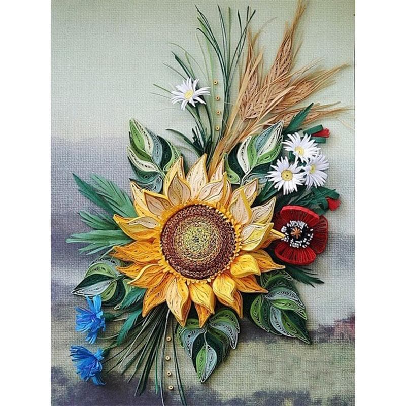 Diamond Painting Flowers Rhinestone Mosaic Diamond Embroidery Flower Cross Stitch Mosaic Diamond Home Decoration 20X30CM
