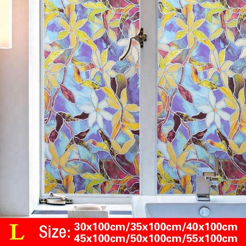 1Roll Home Decor Privacy Window Glass Film Sticker Stained 3D Decorative Self-adhesive Stickers 35x100cm