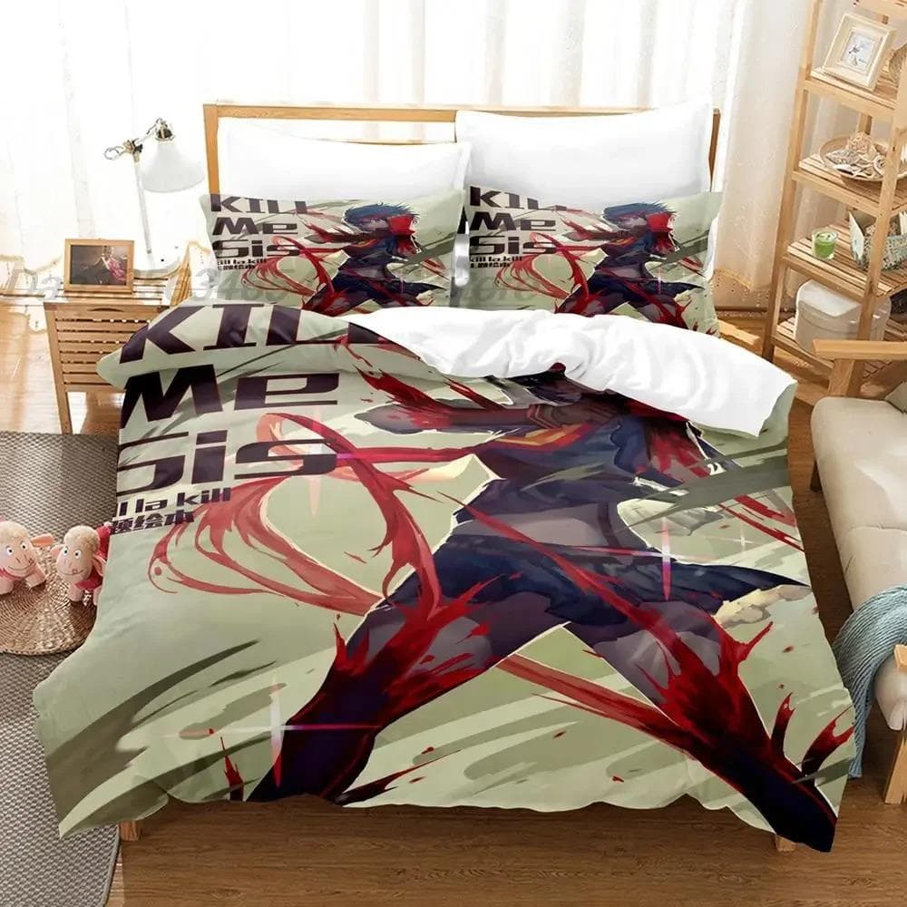 Fashion KILL La KILL Bedding Set Single Twin Full Queen King Size Bed Set Aldult Kid Bedroom Duvetcover Sets 3D Print Kawaii 70x133cm 2pcs