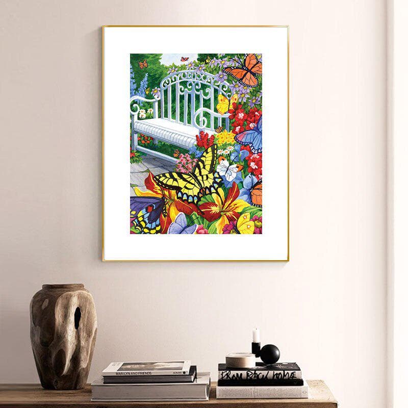 Diamond Embroidery Flowers and Butterflies Diamond Painting Cross Stitch Needlework Crafts Painting 20X30CM