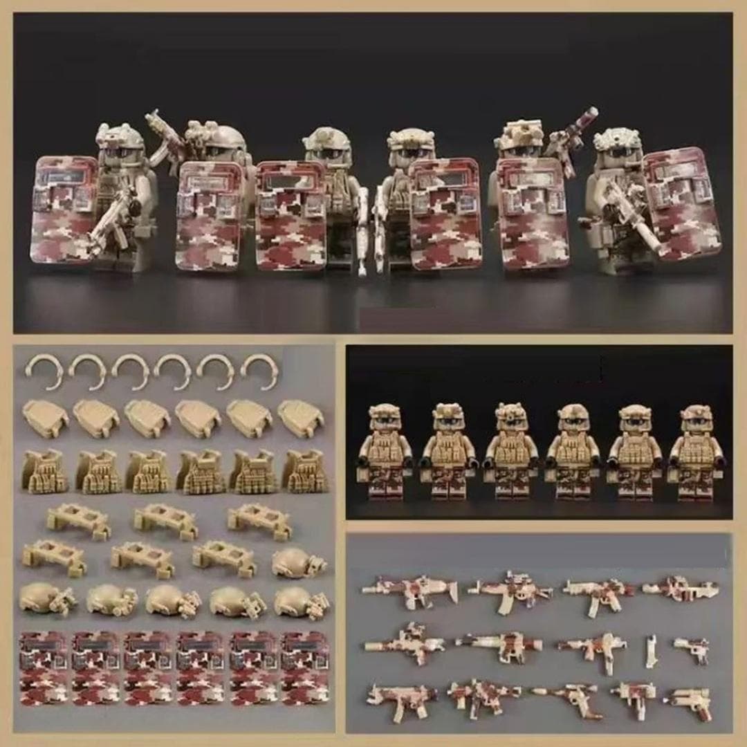 Military Special Forces Minifigures Building Blocks SWAT Ghost Commando Police Soldiers Army Action Figure Weapons Bricks Kids Toy Birthday Gifts No Box