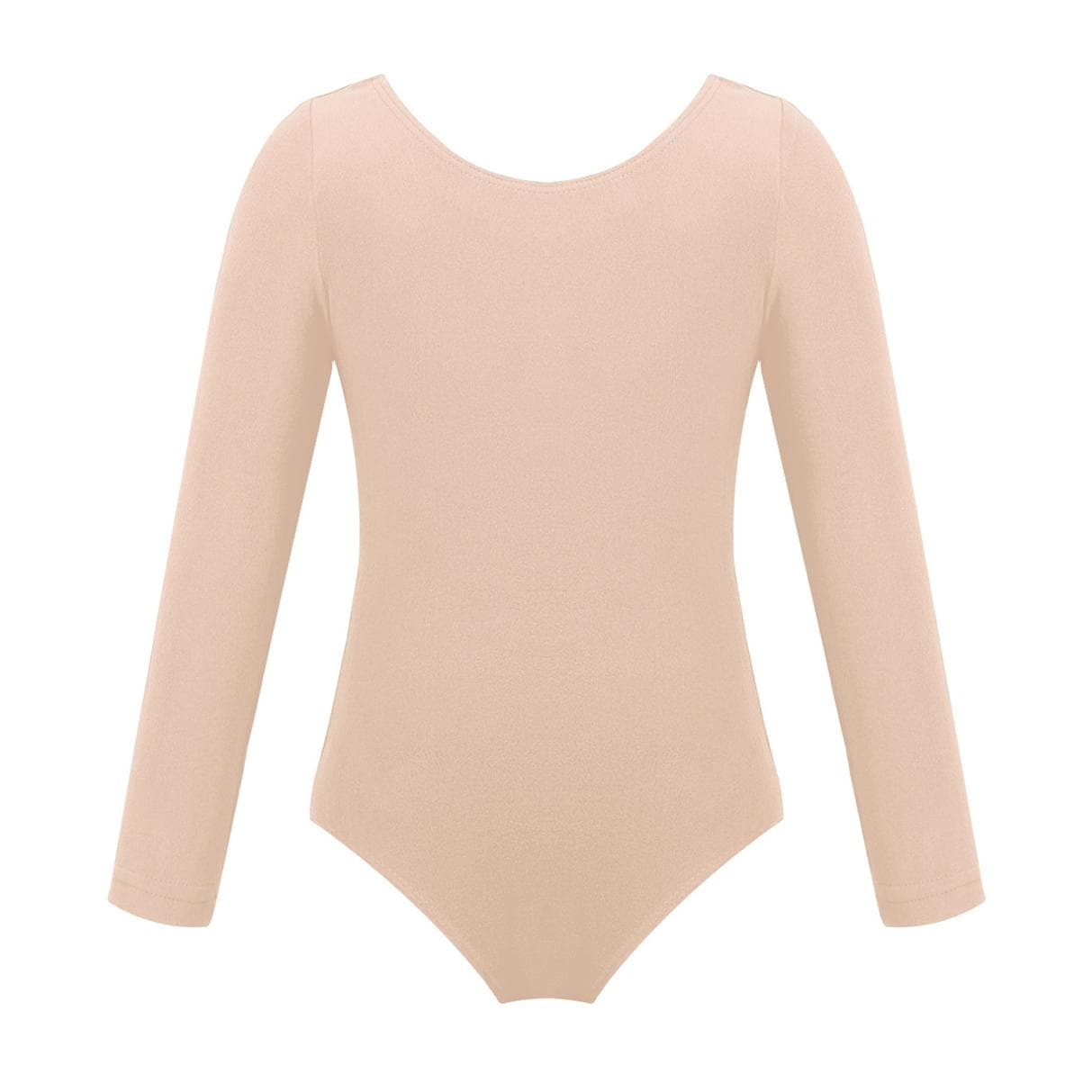 Gymnastics Leotards for Girls Long Sleeve Ballet Dancer Leotard Dress Kids Dance Clothing 11-12 Years apricot