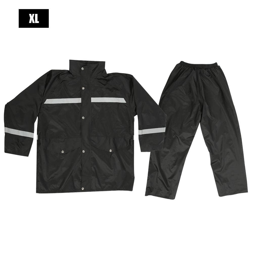 2Pieces Reflective Raincoat Windproof Rain Proof Traffic Road Duty Safety Rain Coat Pants Suit(XL ) XL