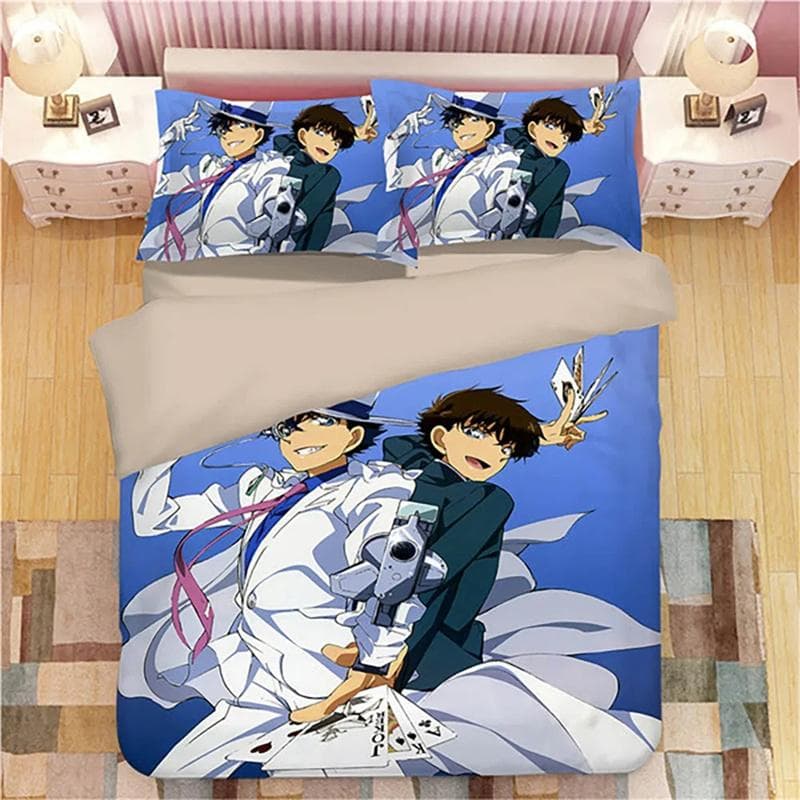 Anime Detective Conan Shinichi Bedding Set,Duvet Cover Comforter Bed Set Quilt Cover Pillowcase,King Queen Twin Size Boys Girls 150X200cm