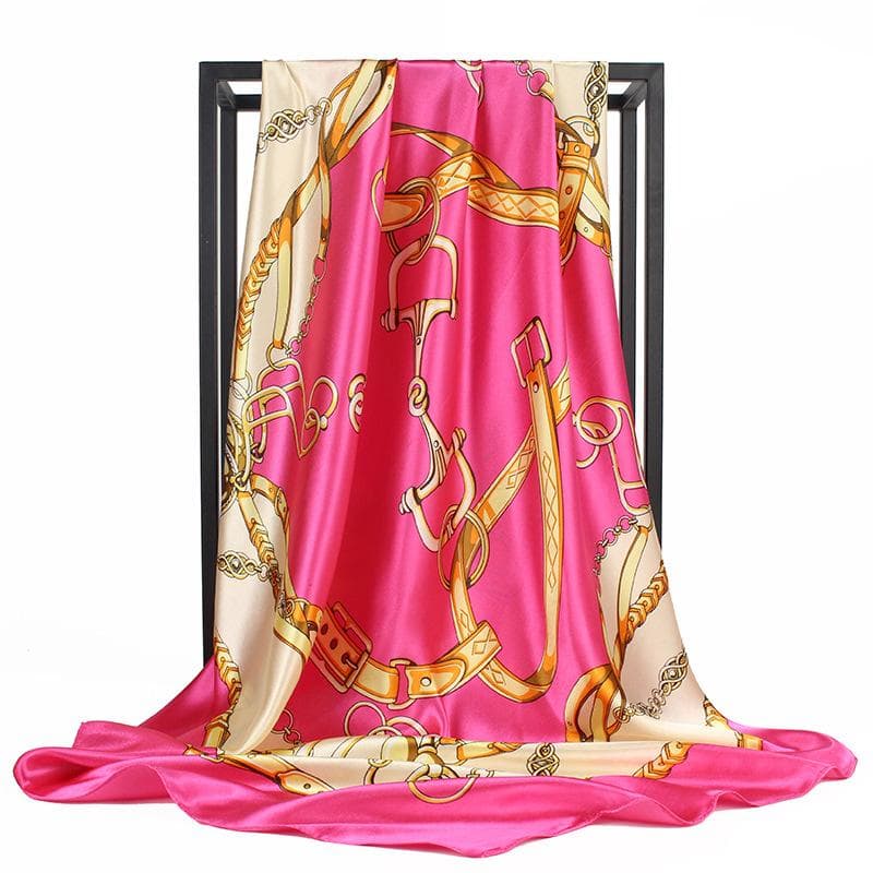 High-quality luxurious silk scarves headband Scarfs Neck Scarf For Women Chain Silk Scarf Women's Decorative Shawl 90*90cm